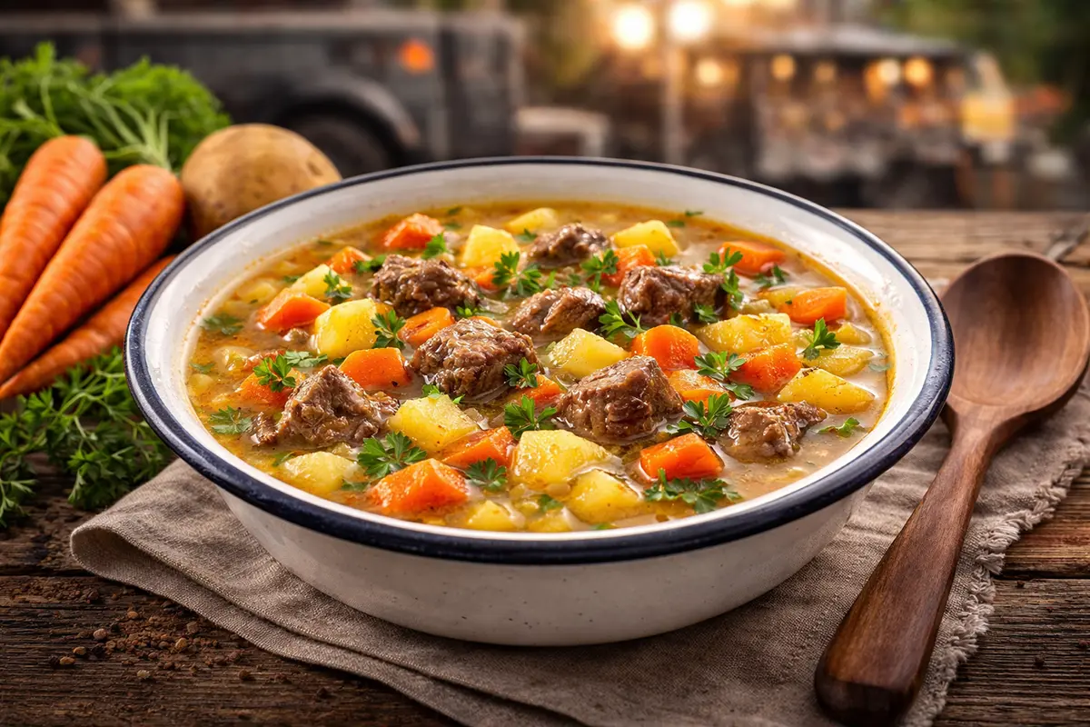 Möhreneintopf aus der Feldküche